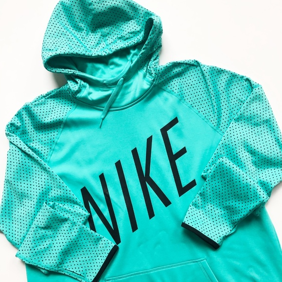 Nike Tops - Nike Teal Triangle Dot Print Pullover Hoodie
